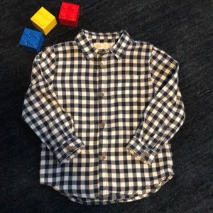 Zara blue and white flannel shirt size 3/4